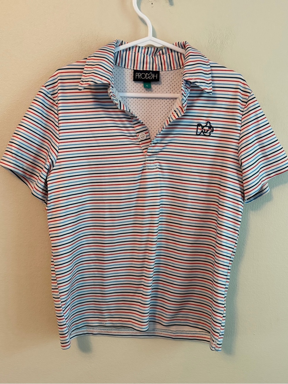 Prodoh Striped Polo Shirt in Navy, Red & White